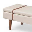 Ver imagem 2 de Recamier Calçadeira Casal Banco Estofado 140 Erastos Cor:linho Prime Cru