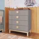 Ver imagem 1 de Cômoda Infantil Linha Eleva 80cm 04 Gavetas LE002 Completa Móveis - Completa Gianduia Trama