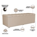 Ver imagem 6 de Kit Cabeceira Cama Box Casal King 195cm com Calçadeira Baú Dália W01 Suede Bege - Lyam Lyam Decor
