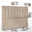 Ver imagem 4 de Kit Cabeceira Cama Box Casal King 195cm com Calçadeira Baú Dália W01 Suede Bege - Lyam Lyam Decor