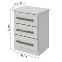 Ver imagem 3 de Mesa de Cabeceira 3 Gavetas Baião Plus