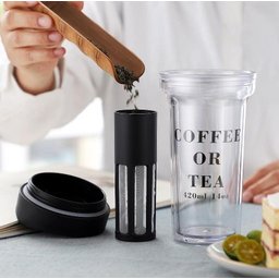 Copo com Infusor de Resina Café Cold Brew 420ml Preto - Ilc - 6