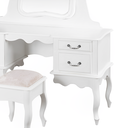 Ver imagem 3 de Conjunto de Penteadeira e Banqueta Clássica com Pés Luiz Xv - Branco Laca