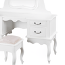 Conjunto de Penteadeira e Banqueta Clássica com Pés Luiz Xv - Branco Laca - 3