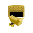 Ver imagem 1 de Cabeceira Geovana e Calçadeira Veneza Para Quarto Casal 140cm Suede Amarelo - LM DECOR