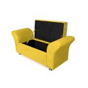 Ver imagem 4 de Cabeceira Geovana e Calçadeira Veneza Para Quarto Casal 140cm Suede Amarelo - LM DECOR
