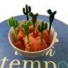 Kit 6 Pçs Palito Cacto Espeto Garfinho Palitinho Decorativo Frutas Petiscos Infantil Lancheira - 3