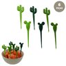 Kit 6 Pçs Palito Cacto Espeto Garfinho Palitinho Decorativo Frutas Petiscos Infantil Lancheira - 1