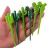 Kit 6 Pçs Palito Cacto Espeto Garfinho Palitinho Decorativo Frutas Petiscos Infantil Lancheira - 10