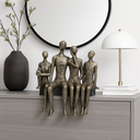 Ver imagem 3 de Família Abstrata Dourada Sentada – Casal e Dois Adolescentes