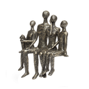 Ver imagem 5 de Família Abstrata Dourada Sentada – Casal e Dois Adolescentes