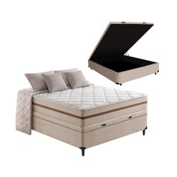 Cama Box Baú + Colchão de Viúva Classic Molas Pocket 128x188x64cm - 1