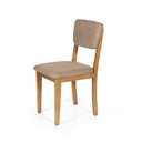 Ver imagem 4 de Mesa de Jantar Redonda Montreal Branca com 4 Cadeiras Estofadas Ella Marrom Claro