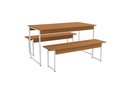 Ver imagem 1 de Mesa com 2 Bancos Estilo Industrial Kappesberg LI013 Canela e Branco