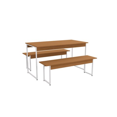 Mesa com 2 Bancos Estilo Industrial Kappesberg LI013 Canela e Branco