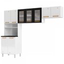 Ver imagem 1 de Cozinha de Aço Compacta Diamante 9 Portas com Vidro Branco/Preto 818444 - Telasul