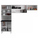 Ver imagem 2 de Cozinha de Aço Compacta Diamante 9 Portas com Vidro Branco/Preto 818444 - Telasul