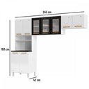 Ver imagem 3 de Cozinha de Aço Compacta Diamante 9 Portas com Vidro Branco/Preto 818444 - Telasul