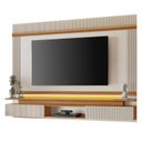 Ver imagem 5 de Painel para TV até 75 Polegadas com LED 100% MDF 167,2cm x 212,8cm Branco Off White/Freijó Trend