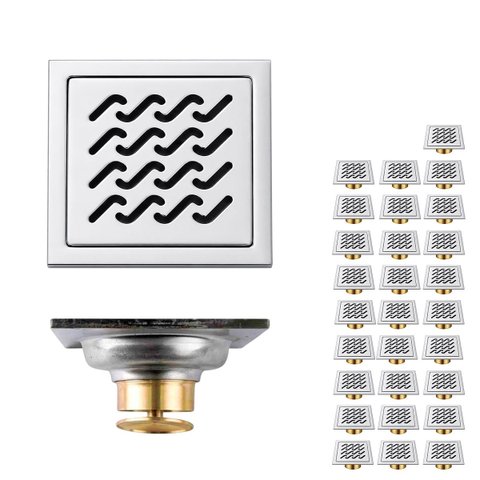 Ralo Inox 10x10 Kit 28 Uni Banheiro Anti Odor Cozinha Anti Retorno Varanda Quintal Higienico Lavande