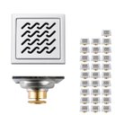 Ver imagem 1 de Ralo Inox 10x10 Kit 28 Uni Banheiro Anti Odor Cozinha Anti Retorno Varanda Quintal Higienico Lavande