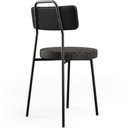 Ver mais imagens de Kit 02 Cadeiras Decorativa Estofada Sala Jantar Barcelona L02 Couríssimo Preto Linho Chumbo - Lyam