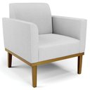 Ver imagem 5 de Poltrona Base Madeira Castanho Kit 2 Maressa Linho Cinza - Ibiza