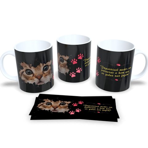Caneca Amo Meu Pet – Estampa Exclusiva Gatos com Frases