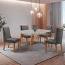 Ver imagem 1 de Mesa de Jantar Copper 4 Lugares Retangular MDF com Vidro 120cm Grafite Moderna
