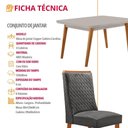 Ver imagem 3 de Mesa de Jantar Copper 4 Lugares Retangular MDF com Vidro 120cm Grafite Moderna
