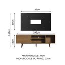 Ver imagem 3 de Rack Madesa Dubai com Pés e Painel para TV até 58 Polegadas Rustic/Preto 5ZD8 Cor:Rustic/Preto/Rusti