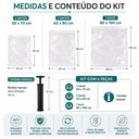 Ver imagem 7 de Kit Saco Vacuo 6 Pecas Bomba Manual Organizador Roupas Edredom Cobertor Viagem Armario