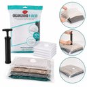 Ver imagem 2 de Kit Saco Vacuo 6 Pecas Bomba Manual Organizador Roupas Edredom Cobertor Viagem Armario