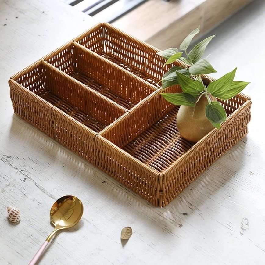 Ver imagem 5 de Porta Talheres Organizador de Gavetas Rústico com Divisórias