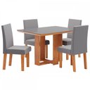Ver imagem 2 de Mesa de Jantar 4 Lugares Rebeca Mel/veludo Cinza/grafite - Viero Móveis