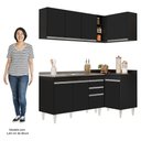 Ver imagem 5 de Armário de Cozinha Modulado de Canto Esquerdo 4 Peças Cp48 com Pia Inox Preto - Lumil Lumil Móveis