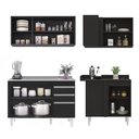 Ver imagem 6 de Armário de Cozinha Modulado de Canto Esquerdo 4 Peças Cp48 com Pia Inox Preto - Lumil Lumil Móveis