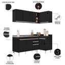 Ver imagem 3 de Armário de Cozinha Modulado de Canto Esquerdo 4 Peças Cp48 com Pia Inox Preto - Lumil Lumil Móveis