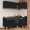 Ver imagem 2 de Armário de Cozinha Modulado de Canto Esquerdo 4 Peças Cp48 com Pia Inox Preto - Lumil Lumil Móveis