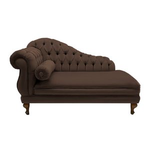Recamier Divã Namoradeira Larissa 150cm Suede Marrom - LM DECOR