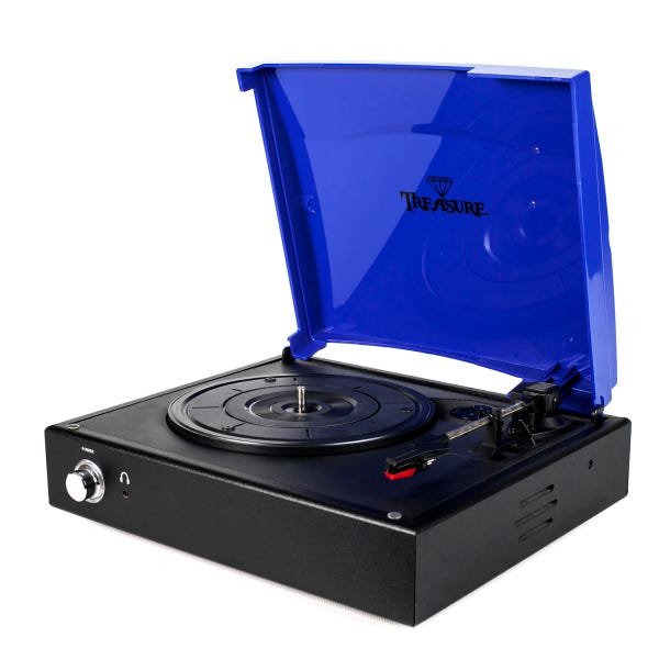 Vitrola Toca Discos Treasure Black And Blue Echo Vintage - 1