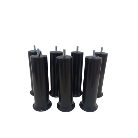Kit com 7 Pes Preto para Cama Box Altura de 18 Cm Elevando a Altura de Sua Cama