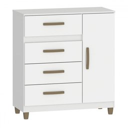 Cômoda Leme 1 Porta 4 Gavetas Branco - Fellicci - 2