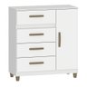 Cômoda Leme 1 Porta 4 Gavetas Branco - Fellicci - 2