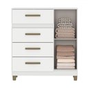 Ver imagem 3 de Cômoda Leme 1 Porta 4 Gavetas Branco - Fellicci