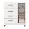Cômoda Leme 1 Porta 4 Gavetas Branco - Fellicci - 3