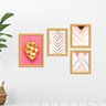 Kit 4 Quadros com Moldura Dourada Geometric Dourado - 1