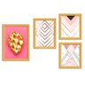 Kit 4 Quadros com Moldura Dourada Geometric Dourado - 2