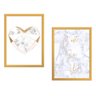Kit 2 Quadros com Moldura Dourada Marble C'Est La Vie Dourado - 2