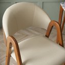 Ver imagem 3 de Kit 6 Cadeiras de Jantar em Madeira Maciça Tecido Linho:bege